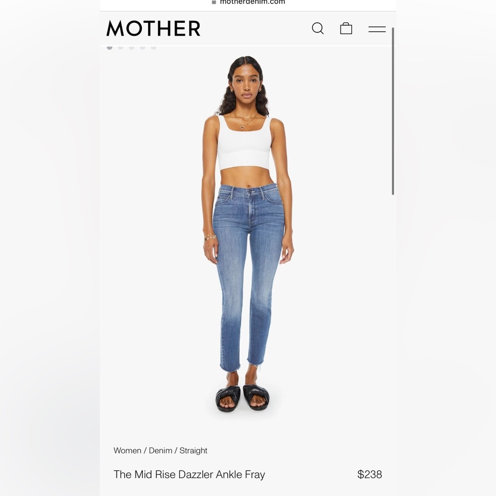 MOTHER The Pixie Dazzler Ankle Fray Straight Jeans - Picture 11 of 11